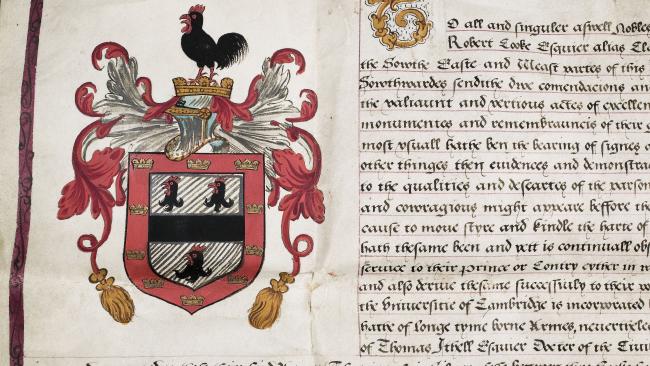ͷԭ Grant of Arms. Archive Ref: JCGB/4/2